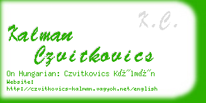 kalman czvitkovics business card